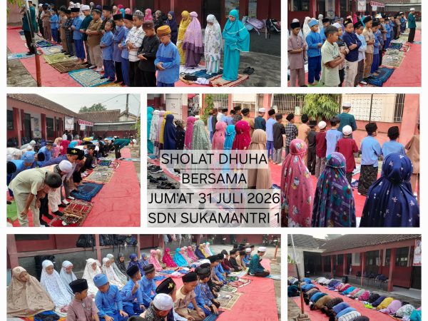 Tanamkan Karakter Religius, SDN Sukamantri 1 Rutin Gelar Sholat Dhuha Bersama dan Mapag Siswa